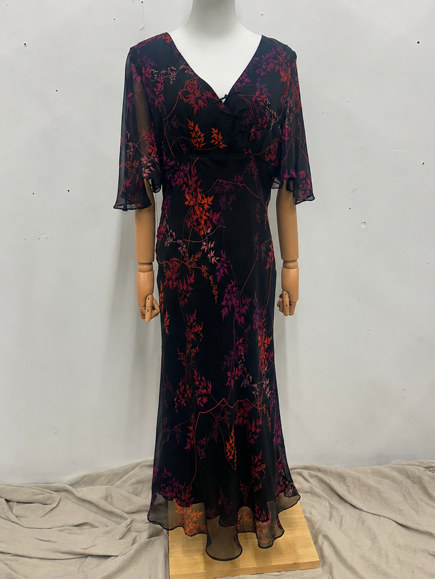 Vintage Y2K Black Floral Dress