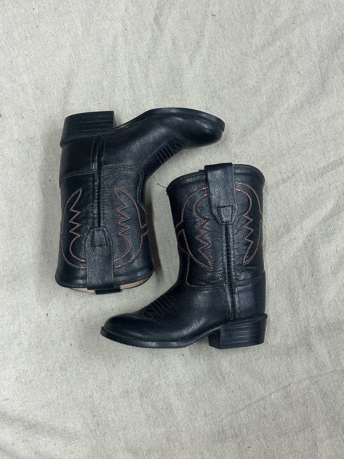 Kids Vintage Black and Red Cowboy boots