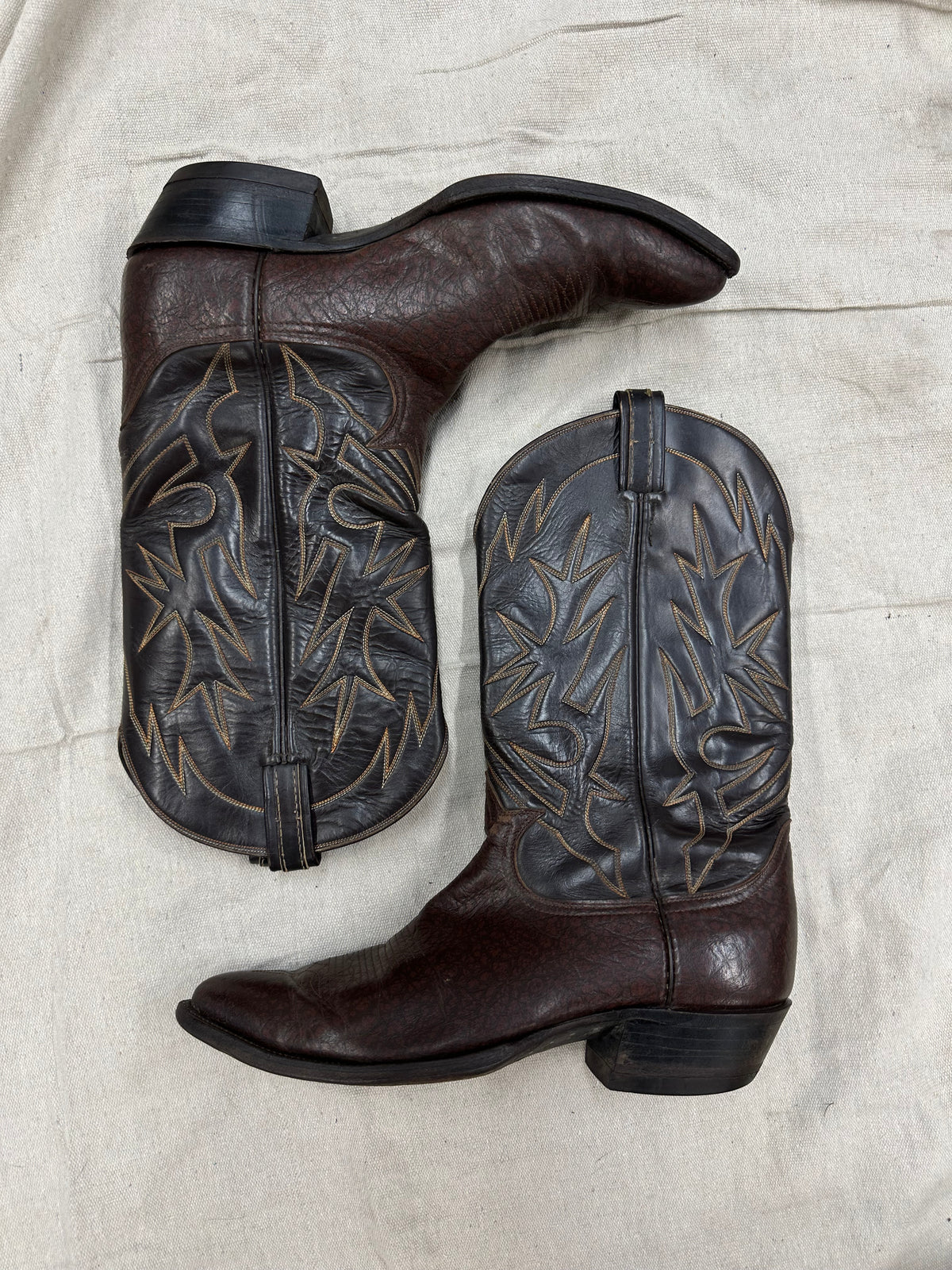 Vintage Chocolate Brown Cowboy Boot
