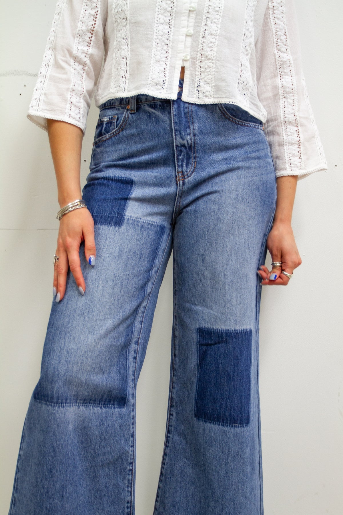 Faded Wide Leg Denim