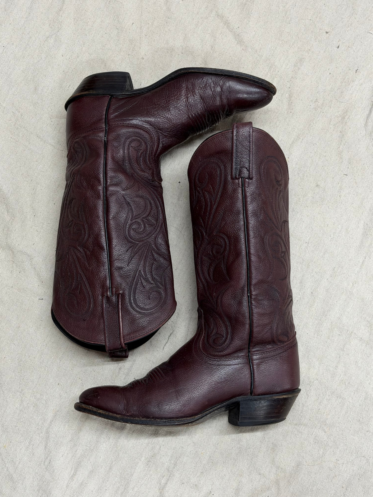 Vintage Dark Cherry Cowboy Boots