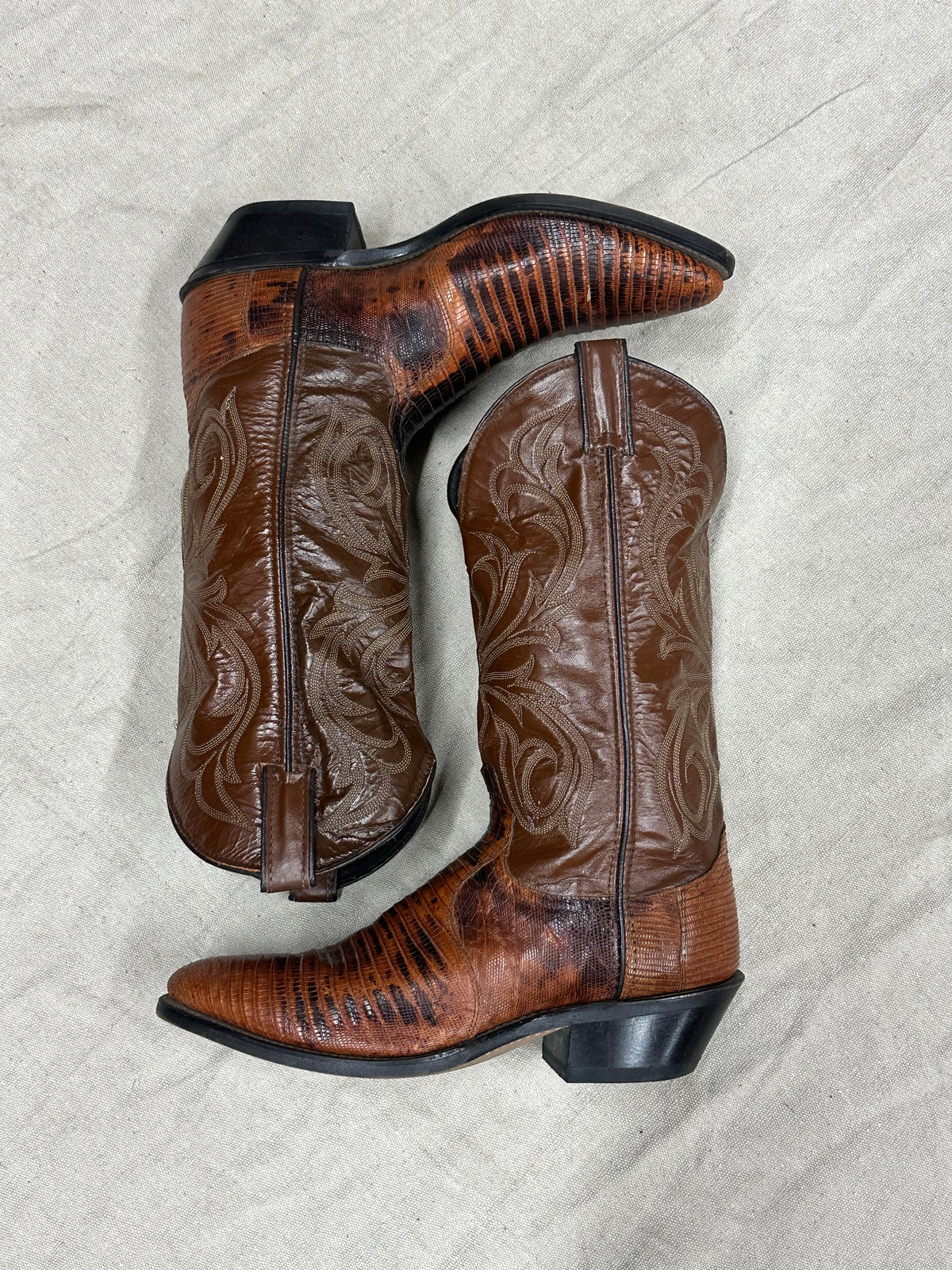 Vintage Dark Brown Cowboy Boots