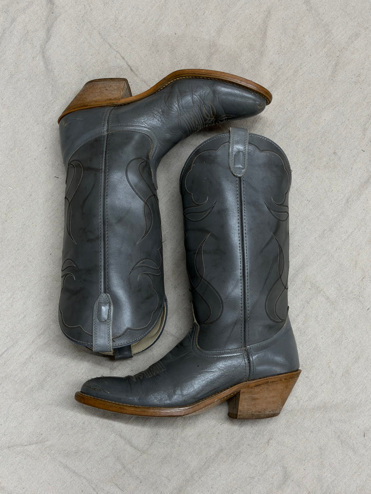 Vintage Dark Grey Cowboy Boots