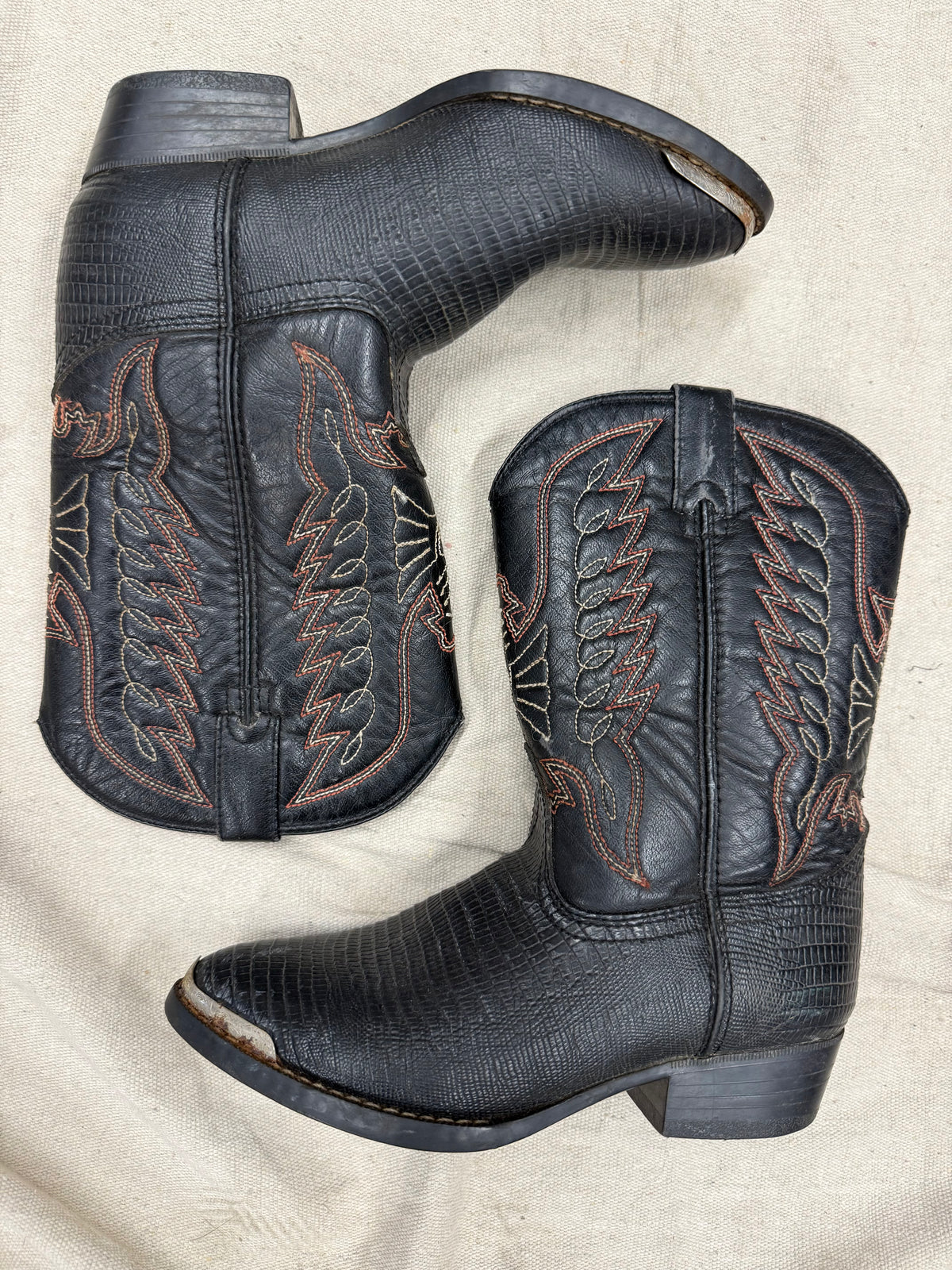 Vintage Black Toe Rand Kids Cowboy Boot
