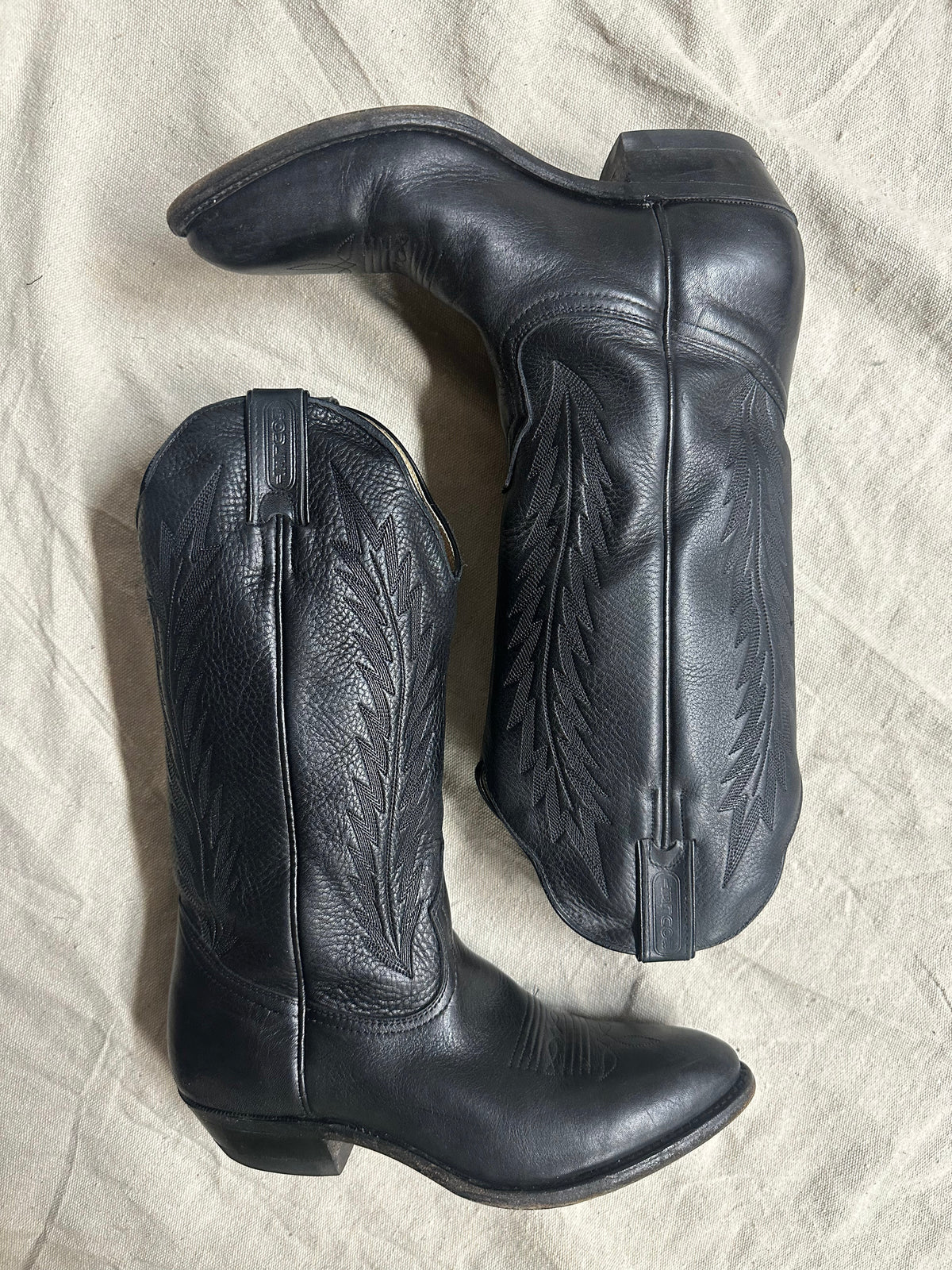 Vintage Tall All Black Cowboy Boots