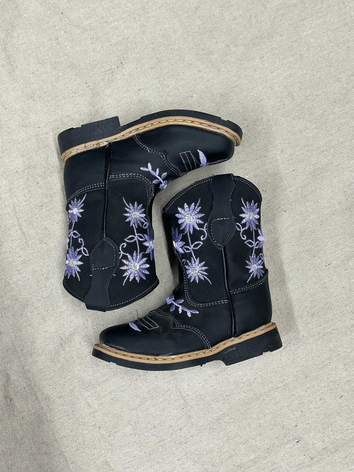 Kids Purple and Grey Cowboy Boots