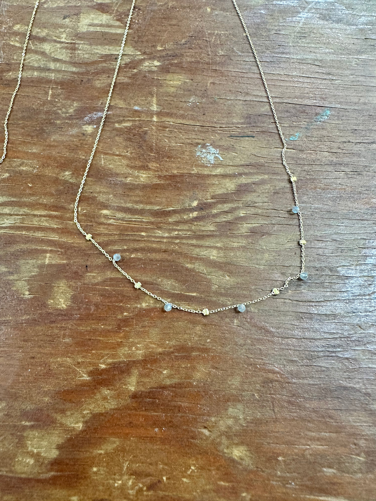 Gold Dainty Crystal Necklace