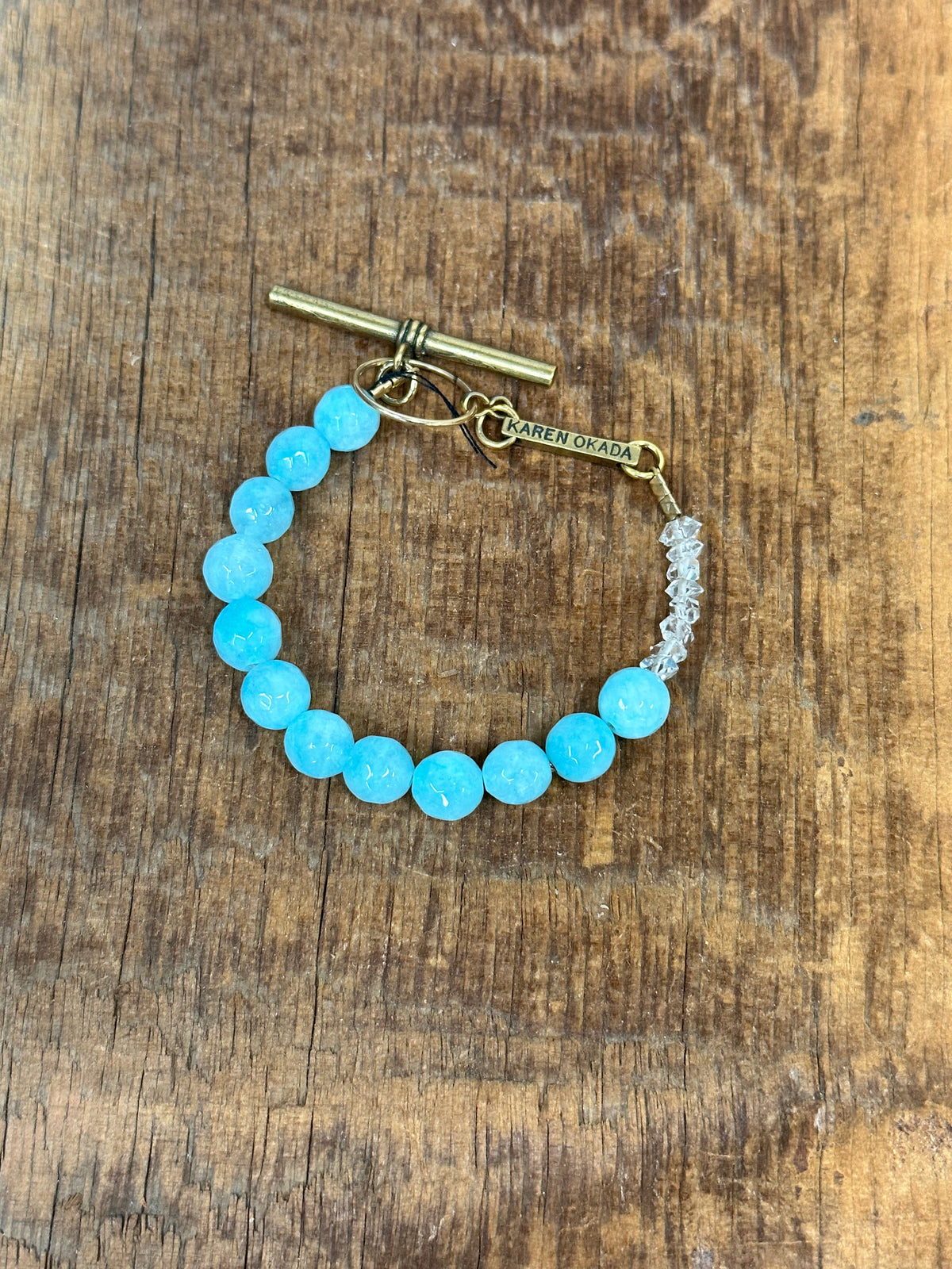 Blue Stone & Herkimer Bracelet #1