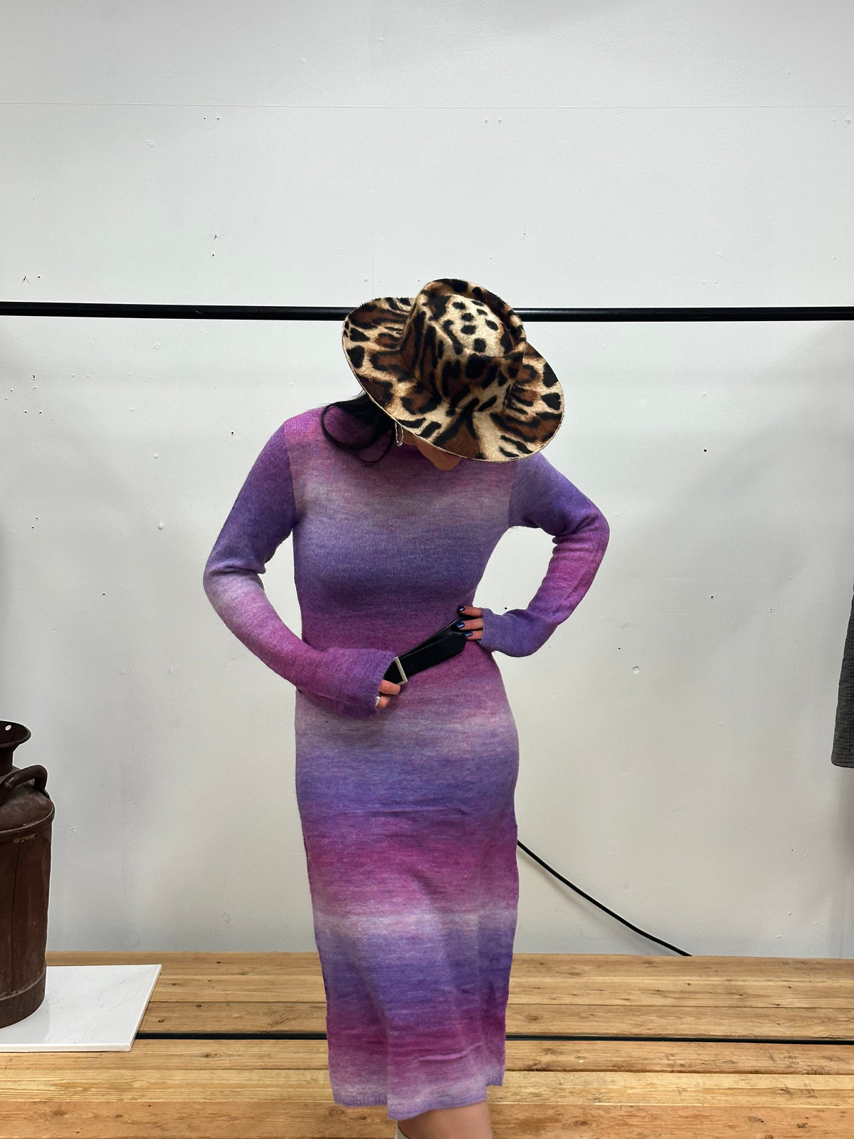 Purple Knit Maxi Dress