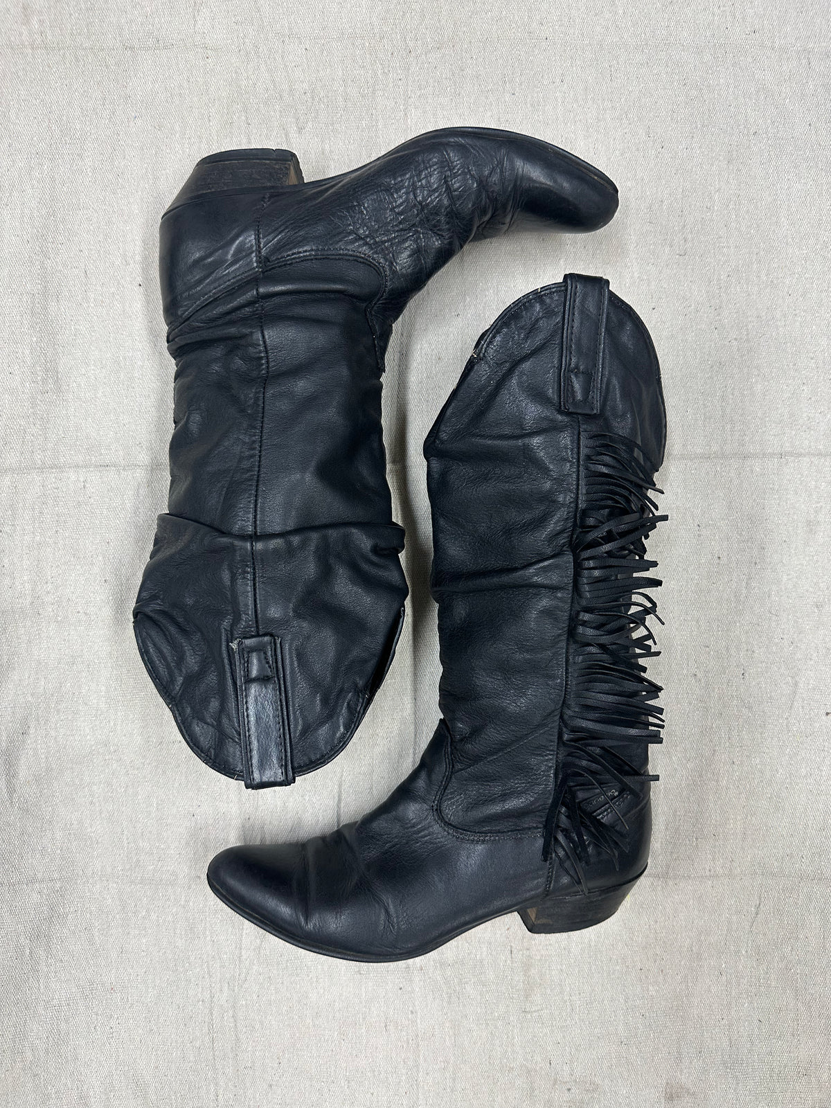 Black Fringe Cowboy Boots