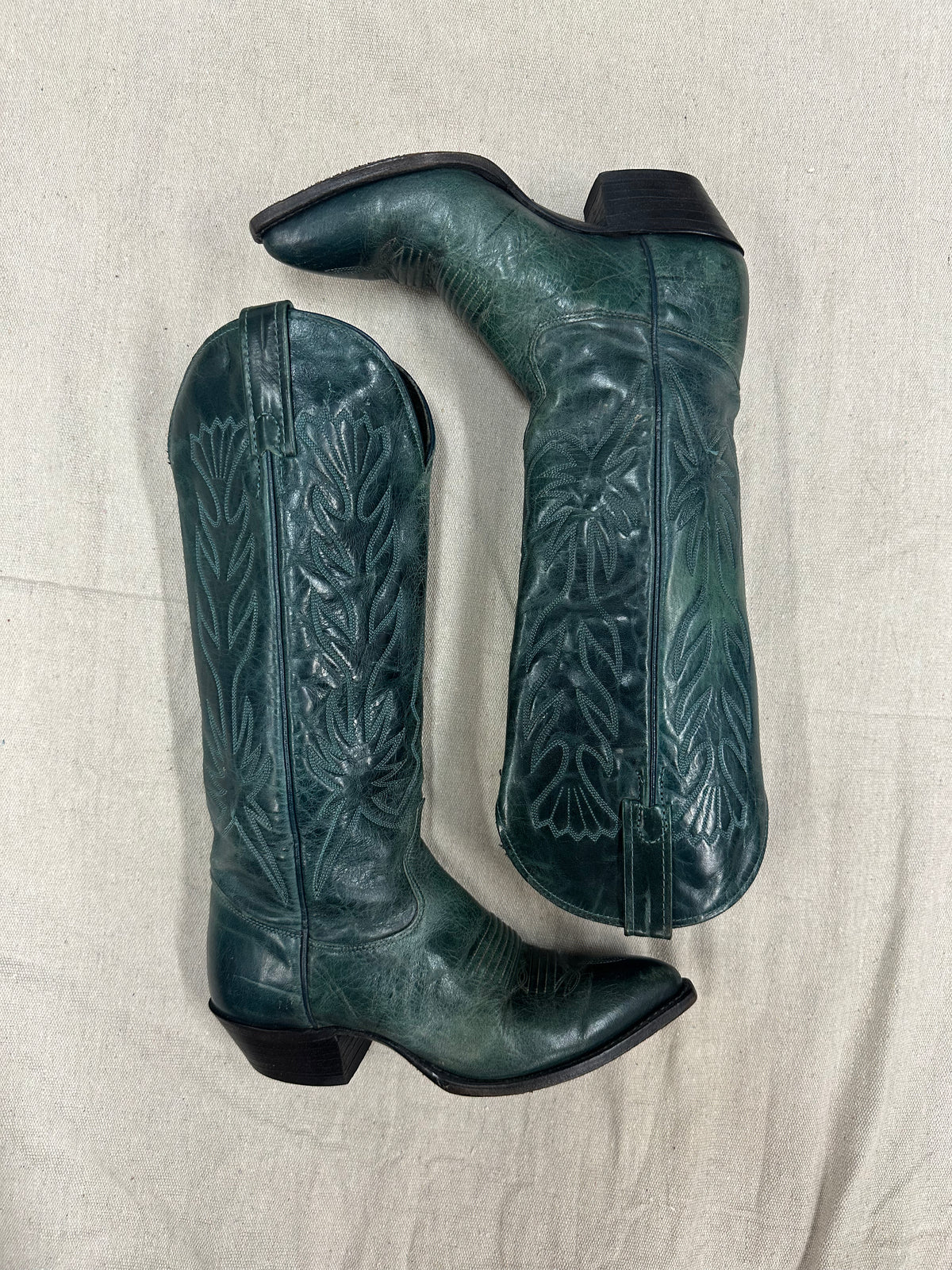 Vintage Emerald Green Cowboy Boots