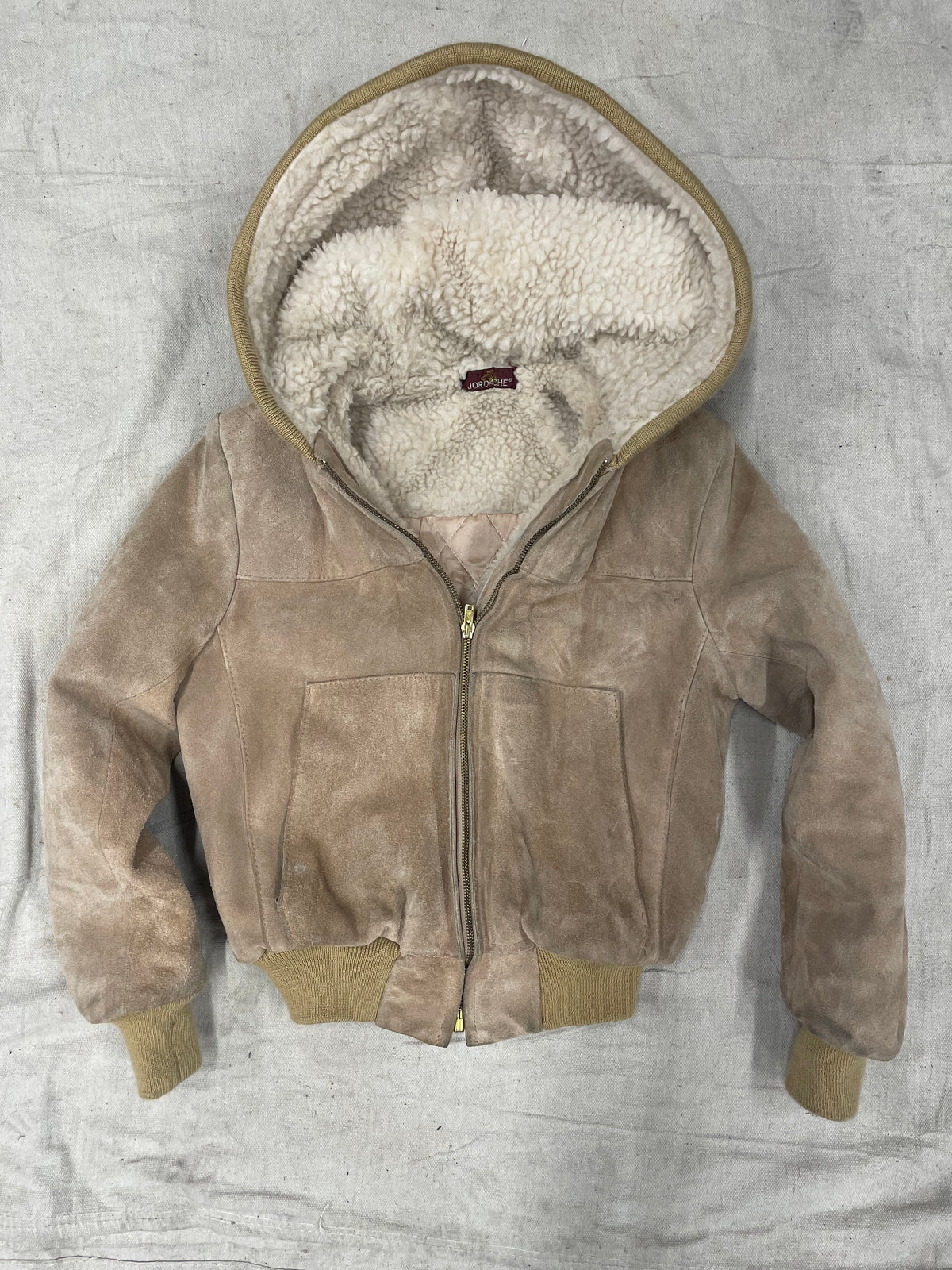 Vintage Sheepskin Hooded Jacket