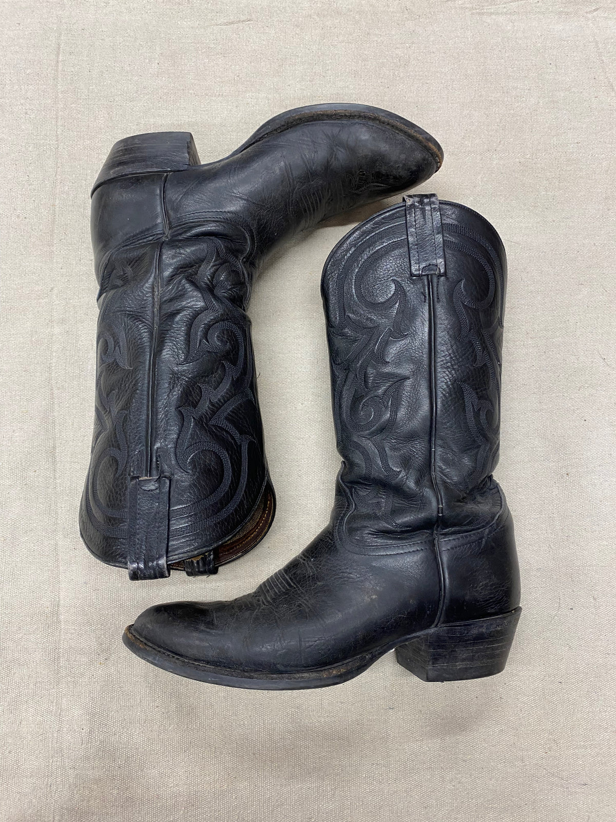Vintage All Black Tony Lama Boots – inland - Main Image