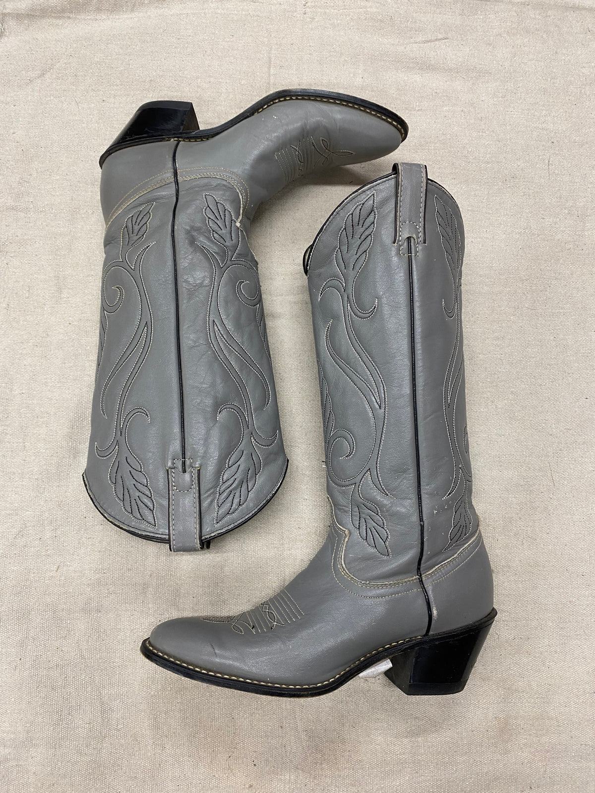 Vintage Dove Grey Cowboy Boots