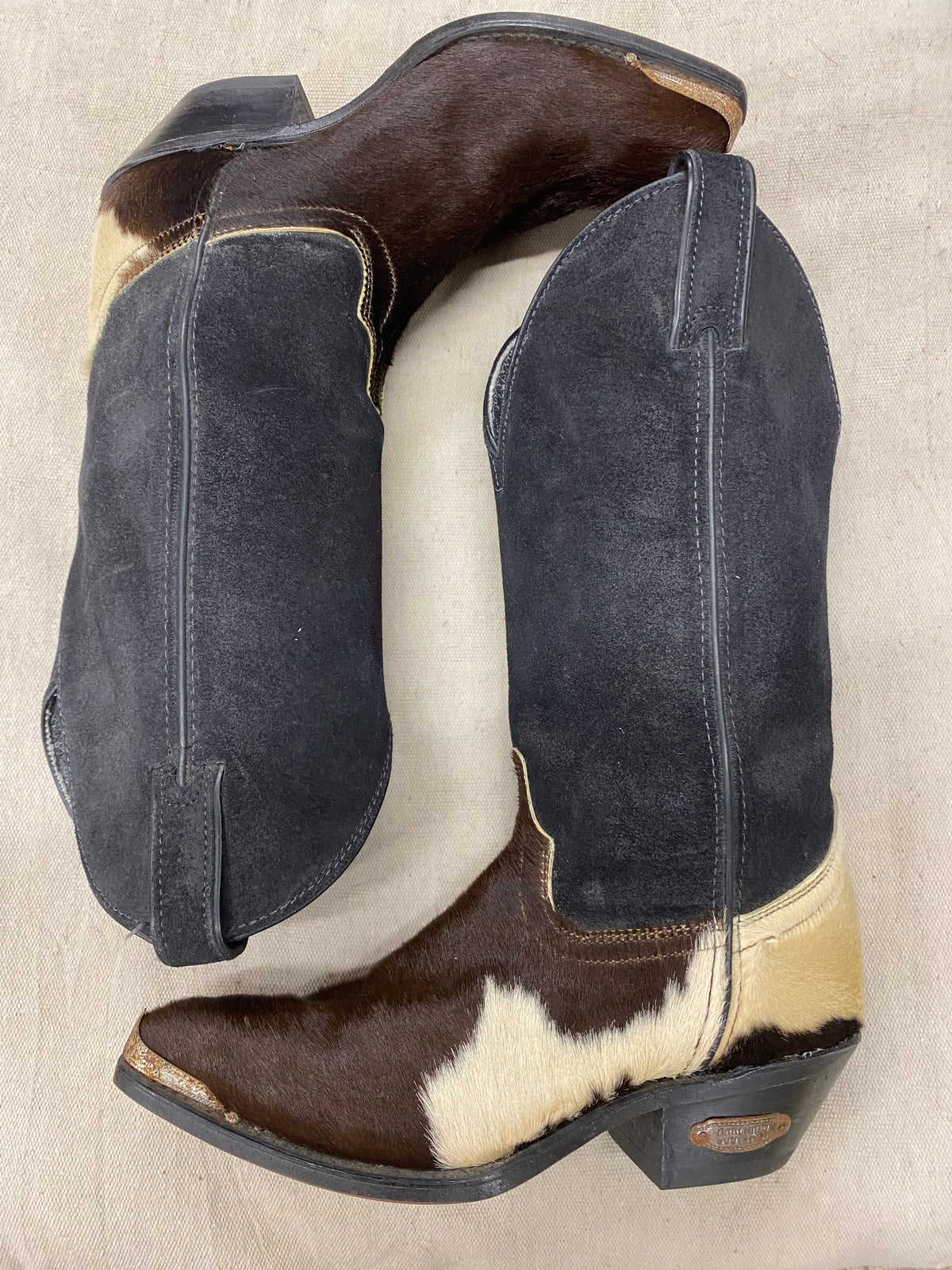 Vintage Pony & Suede Toe Tip Cowboy Boot