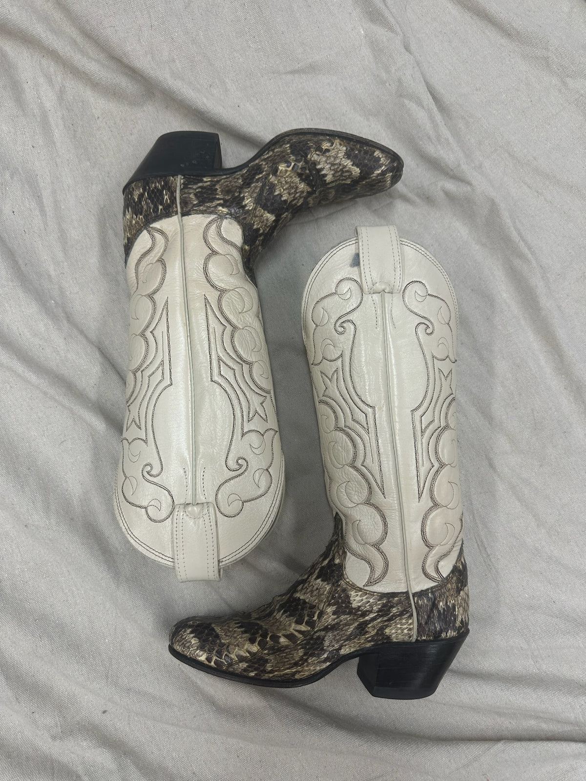 Diamond Back Exotic + Cream Cowboy Boots
