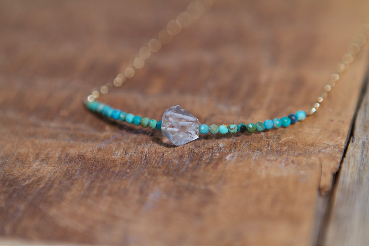 Herkimer and Turquoise Necklace #82
