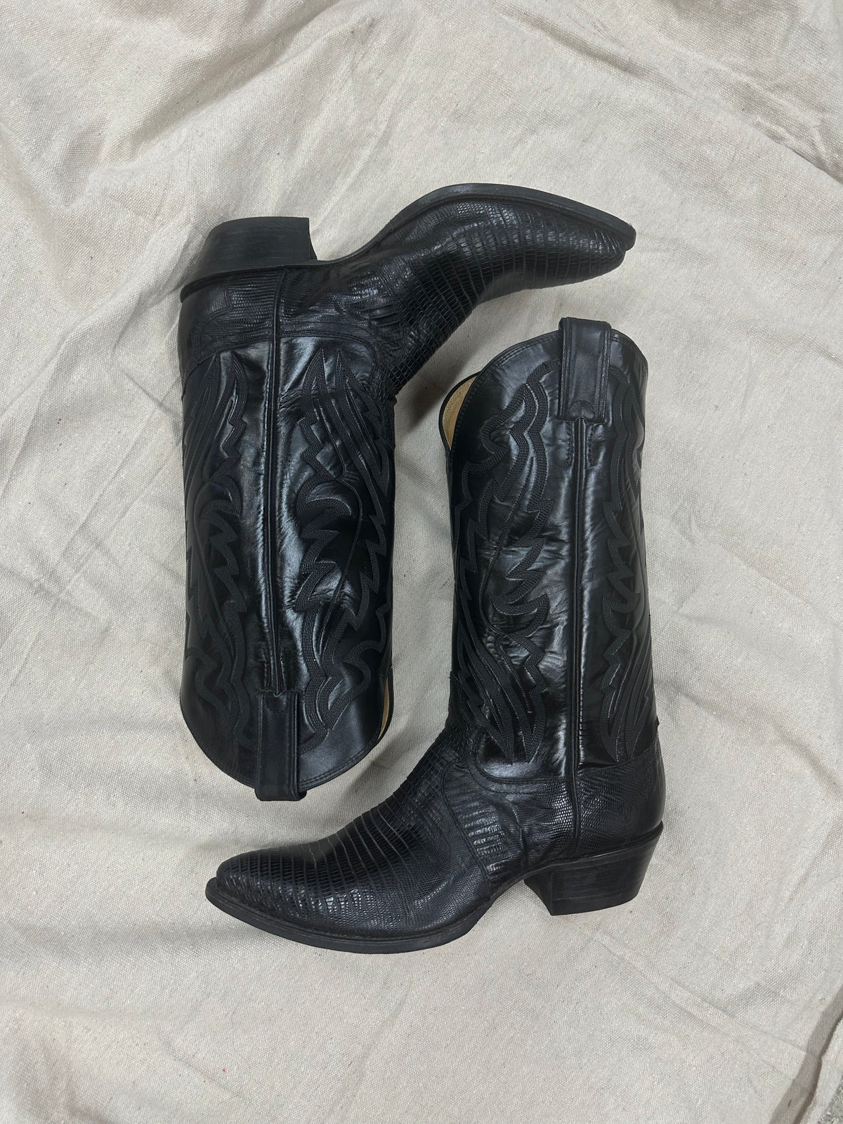 Vintage Black Teju Cowboy Boots