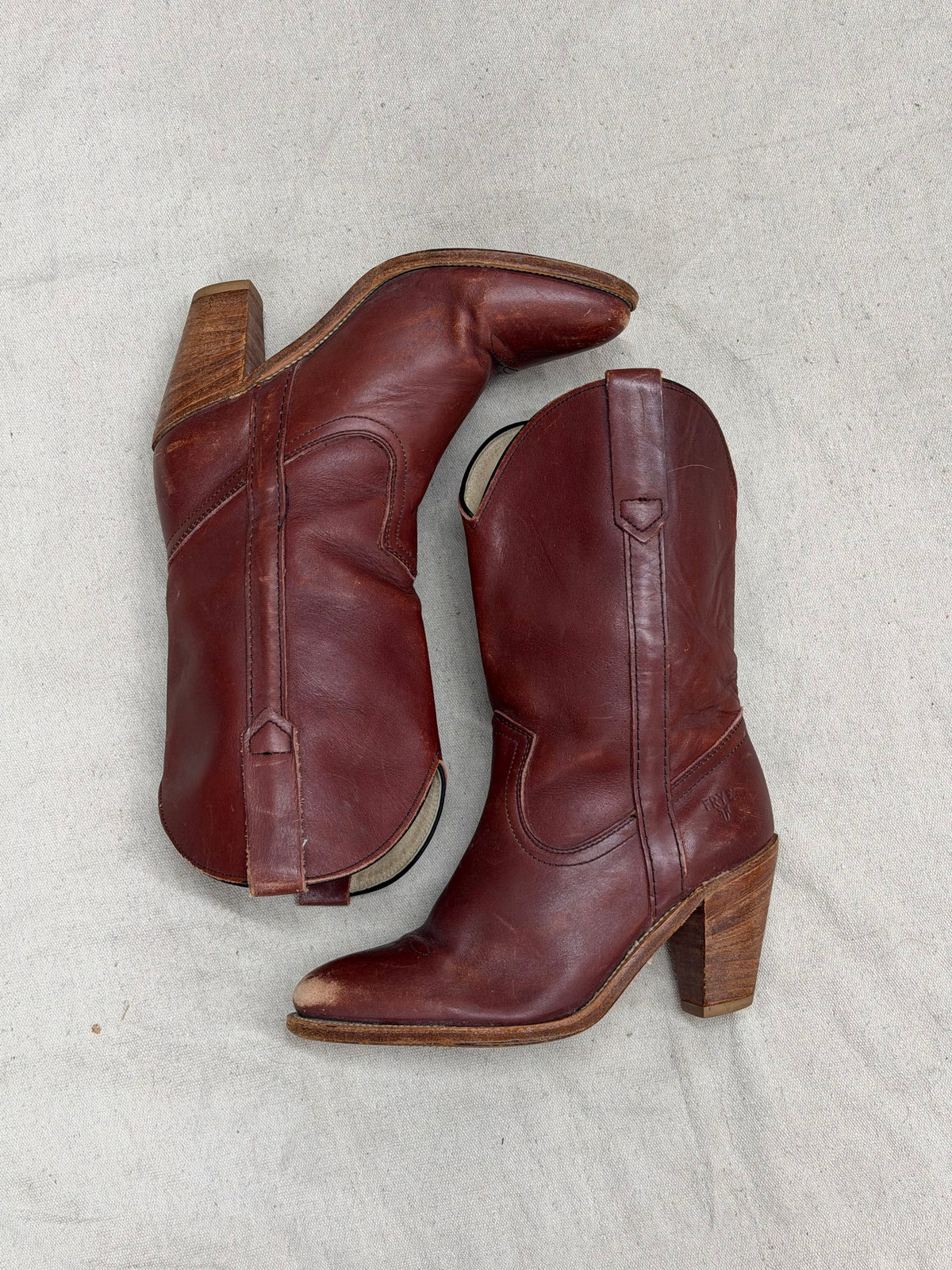 Vintage Burgundy Frye Cowboy Boots