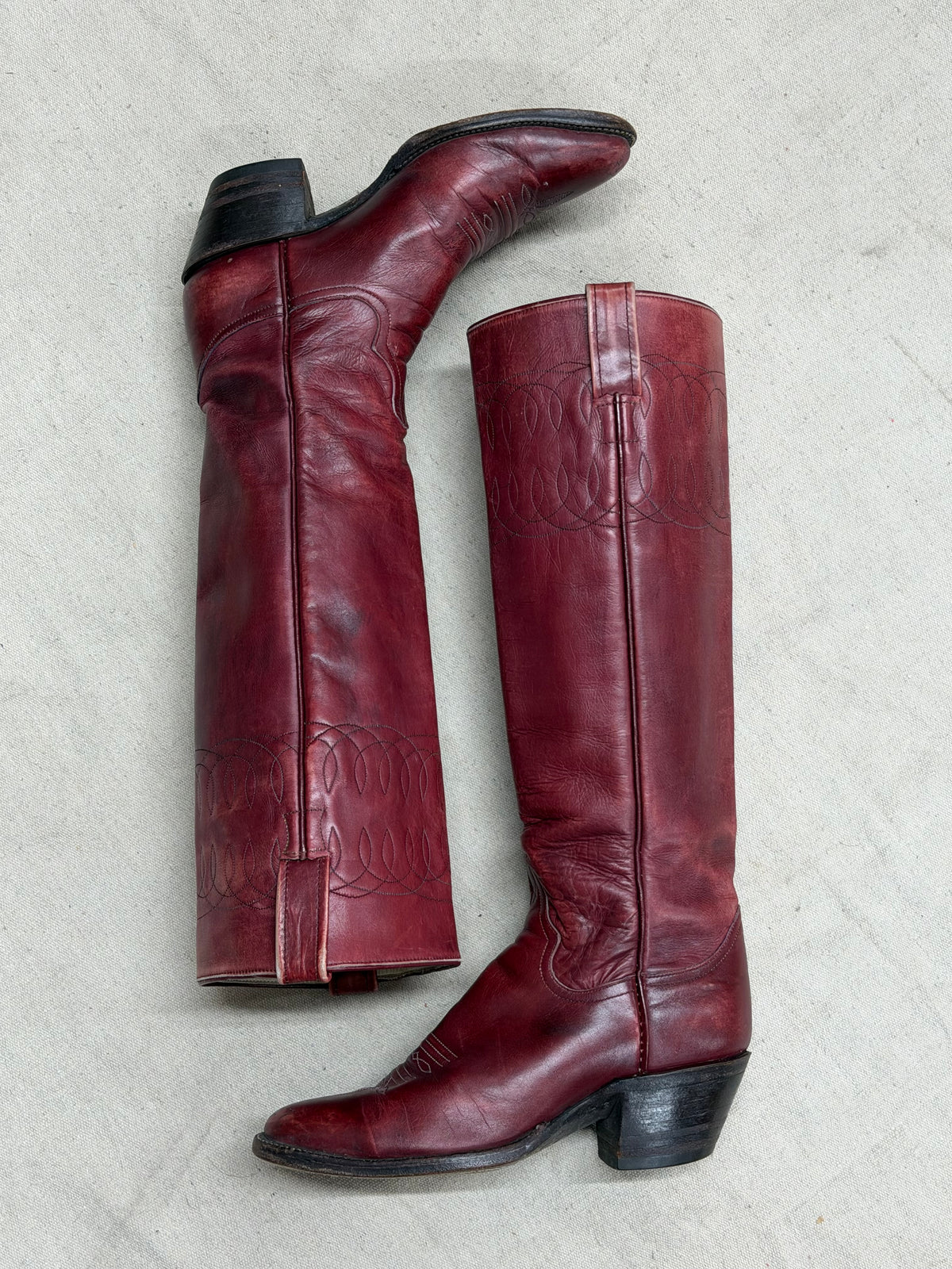 Vintage Tall Red Vintage Cowboy Boots