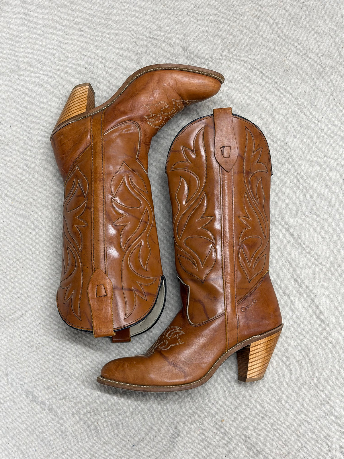 Vintage Bronze Cowboy Boots
