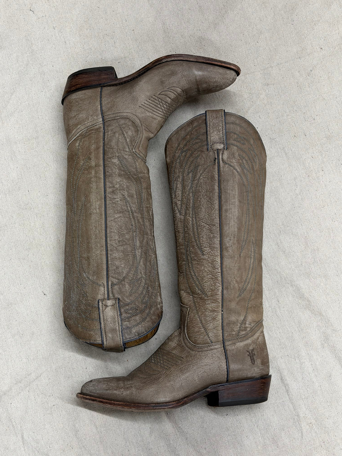 Vintage Grey Frye Cowboy Boots