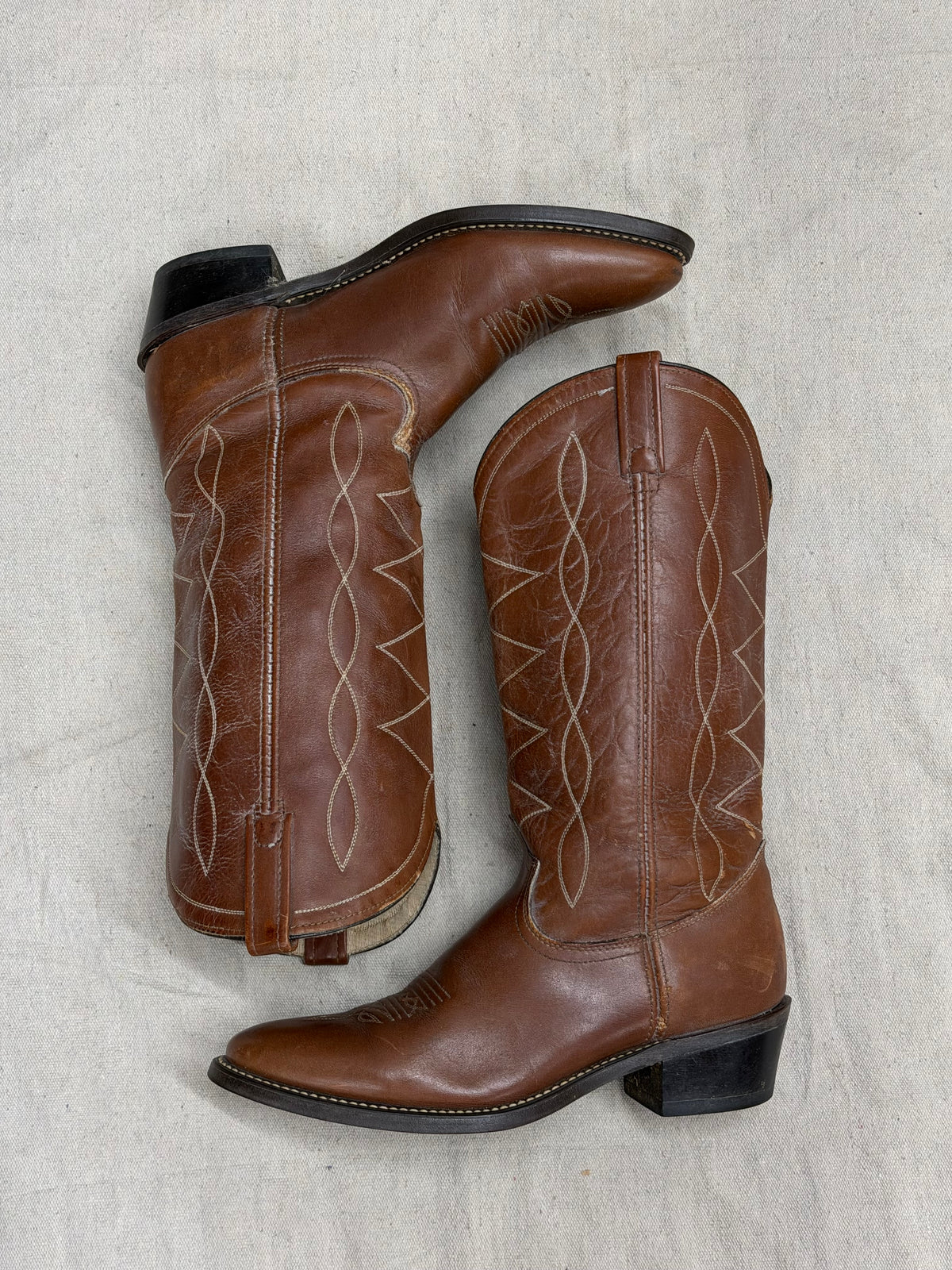 Vintage Chocolate Brown Cowboy Boots