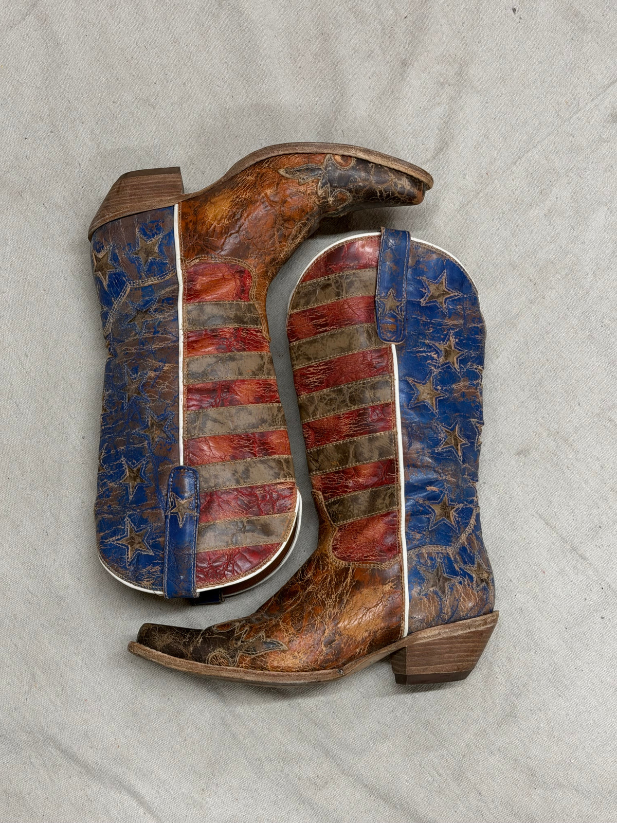 Vintage American Flag Cowboy Boots