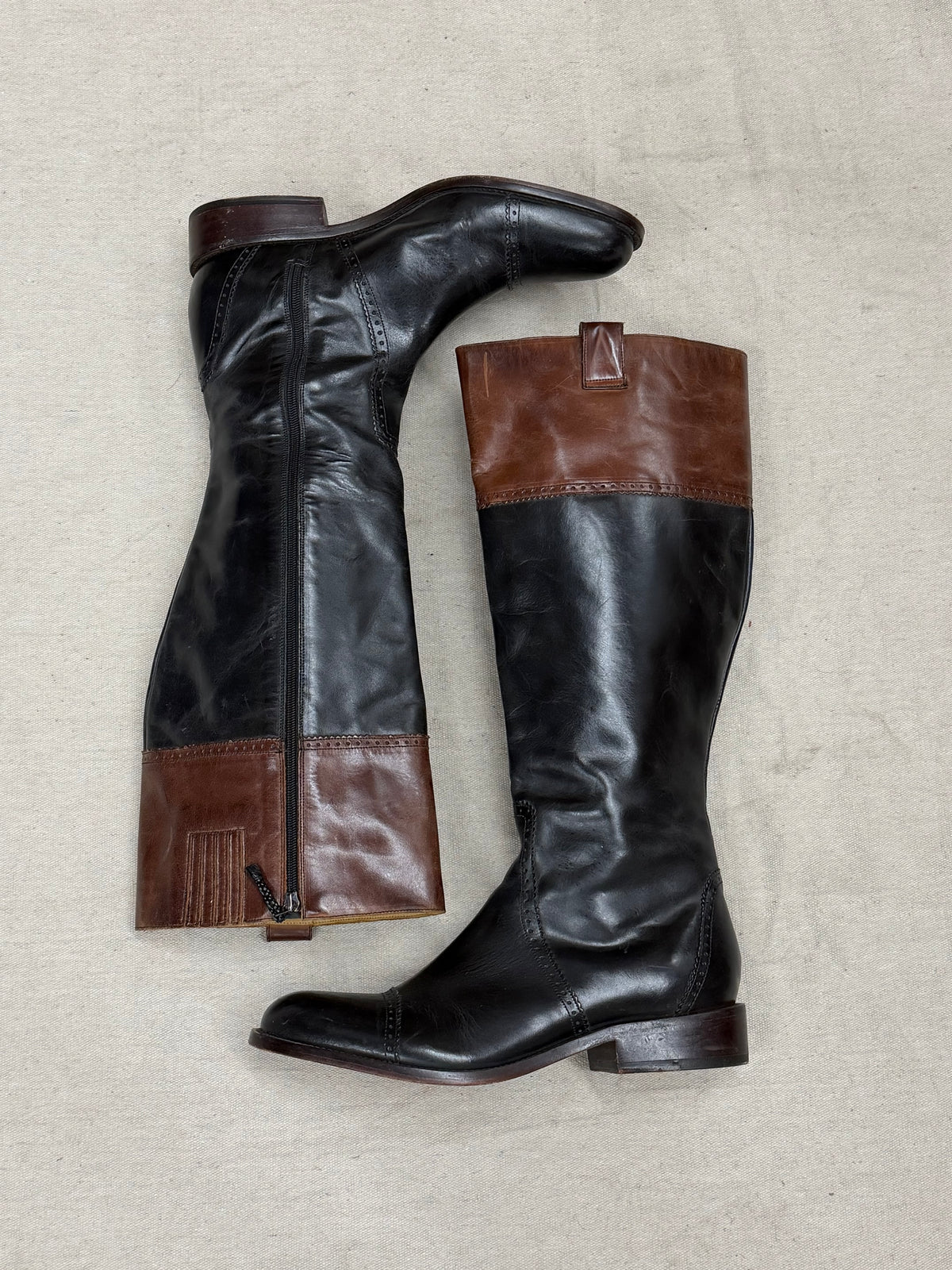 Vintage Talk Black and Brown Cowboy Boots