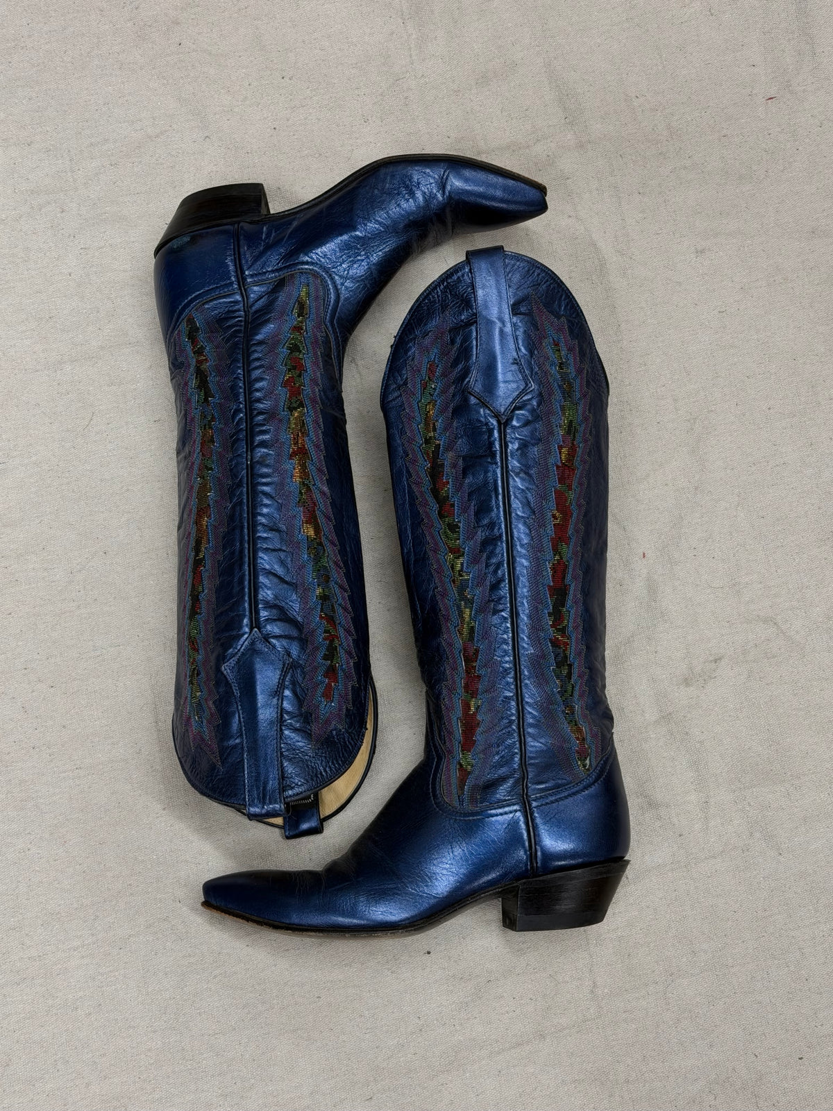 Vintage Electric Blue Cowboy Boots