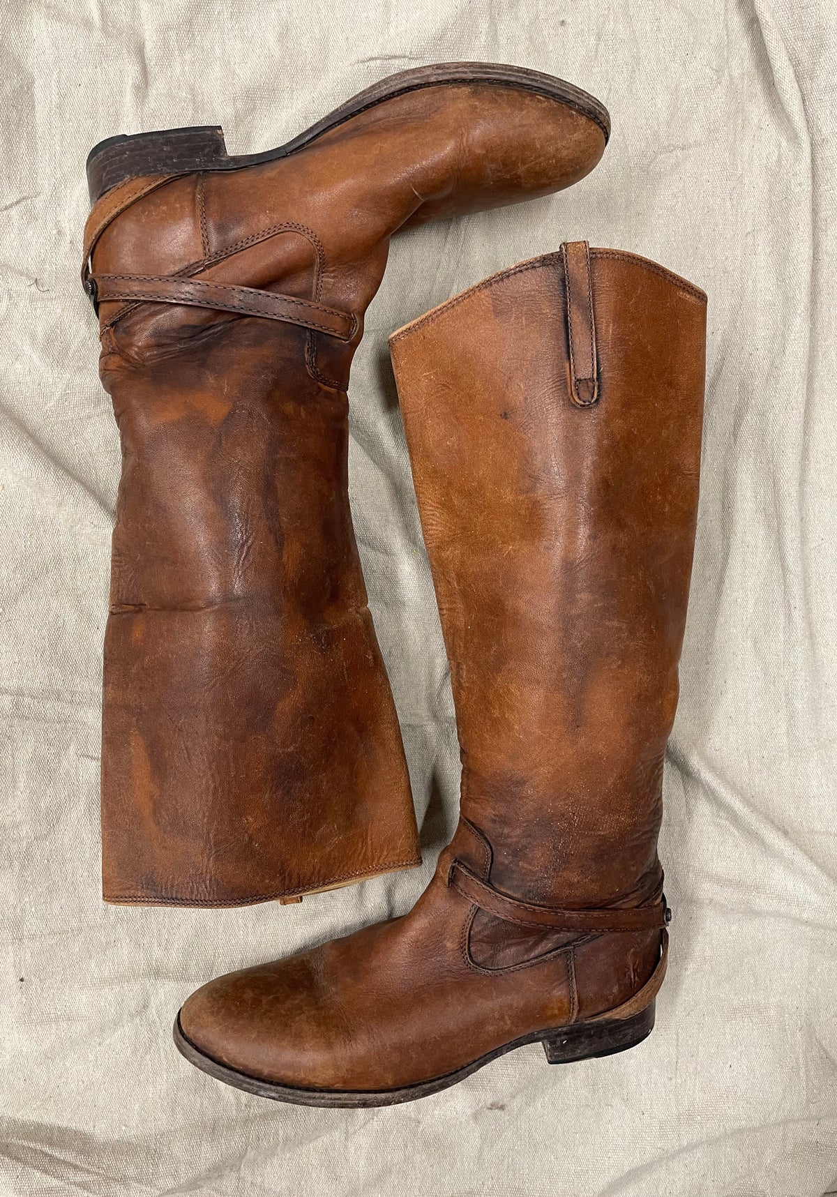 Vintage Tall Cognac Riding Boots