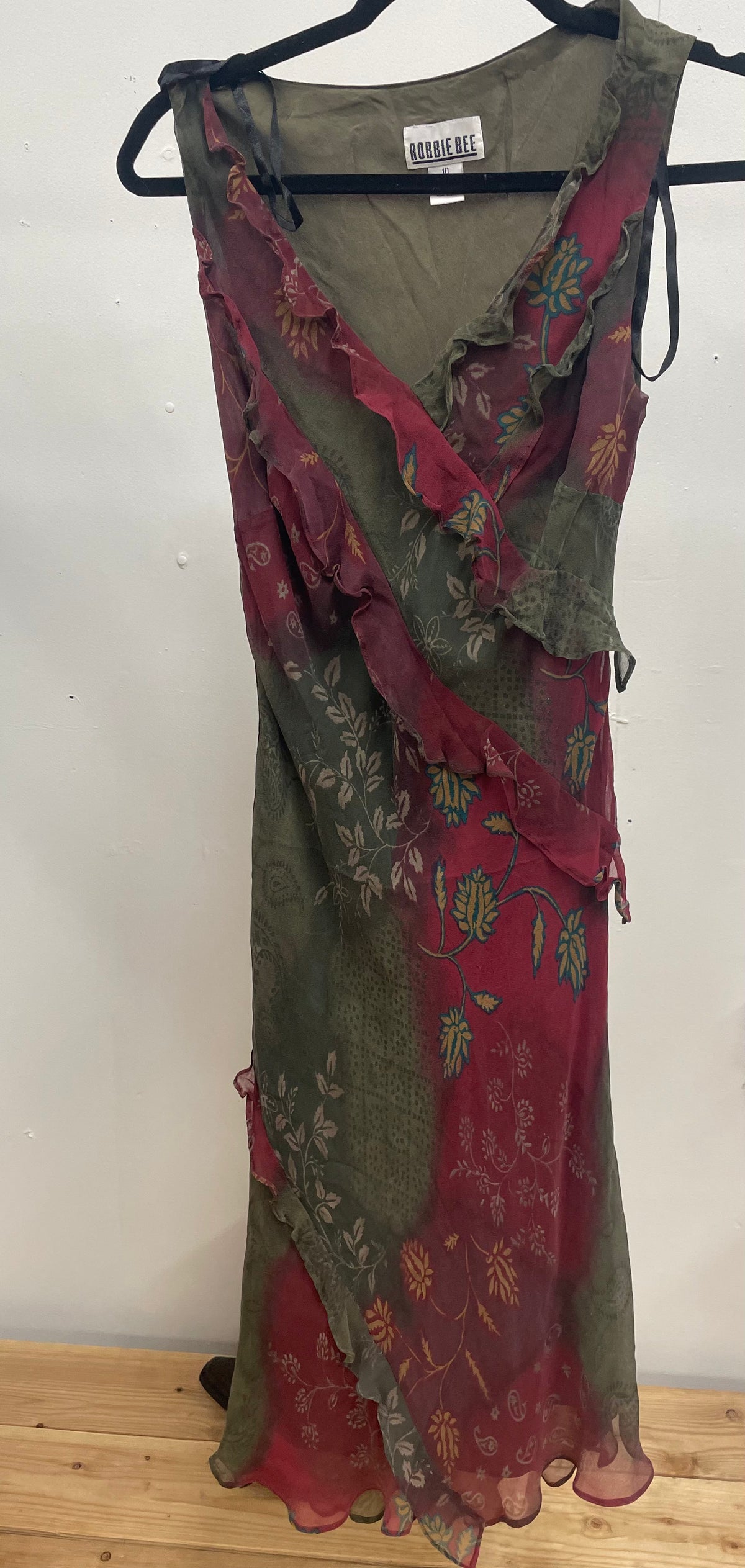 Vintage Silk Ruffle Dress