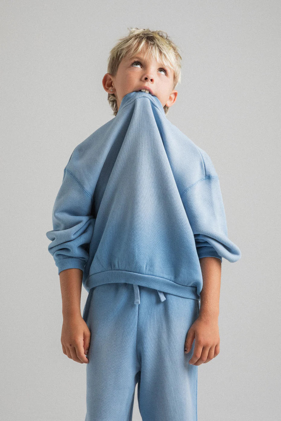 Kids Core Crewneck - Sun Faded Baby Blue