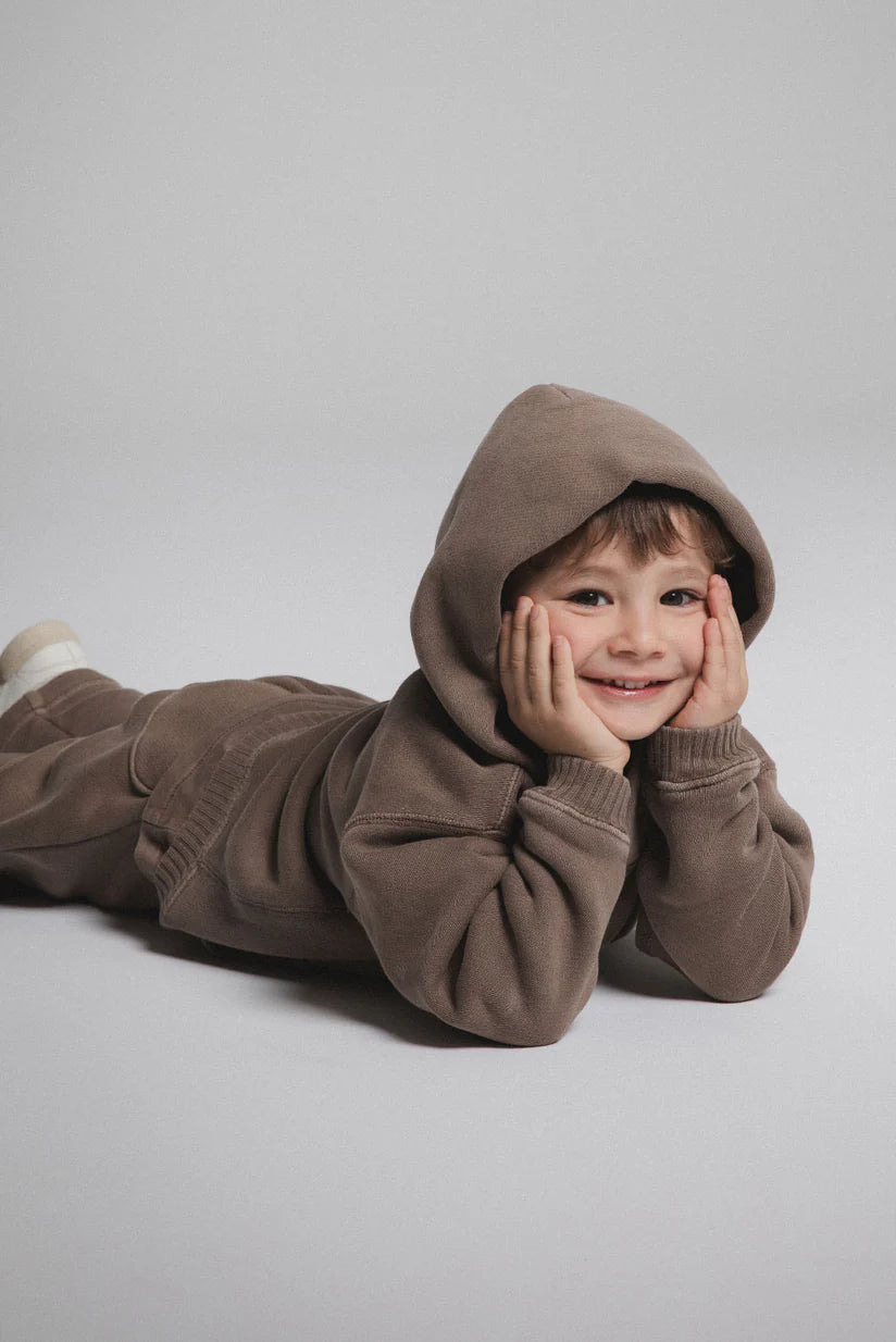 KIDS CORE HOODIE - VINTAGE BROWN