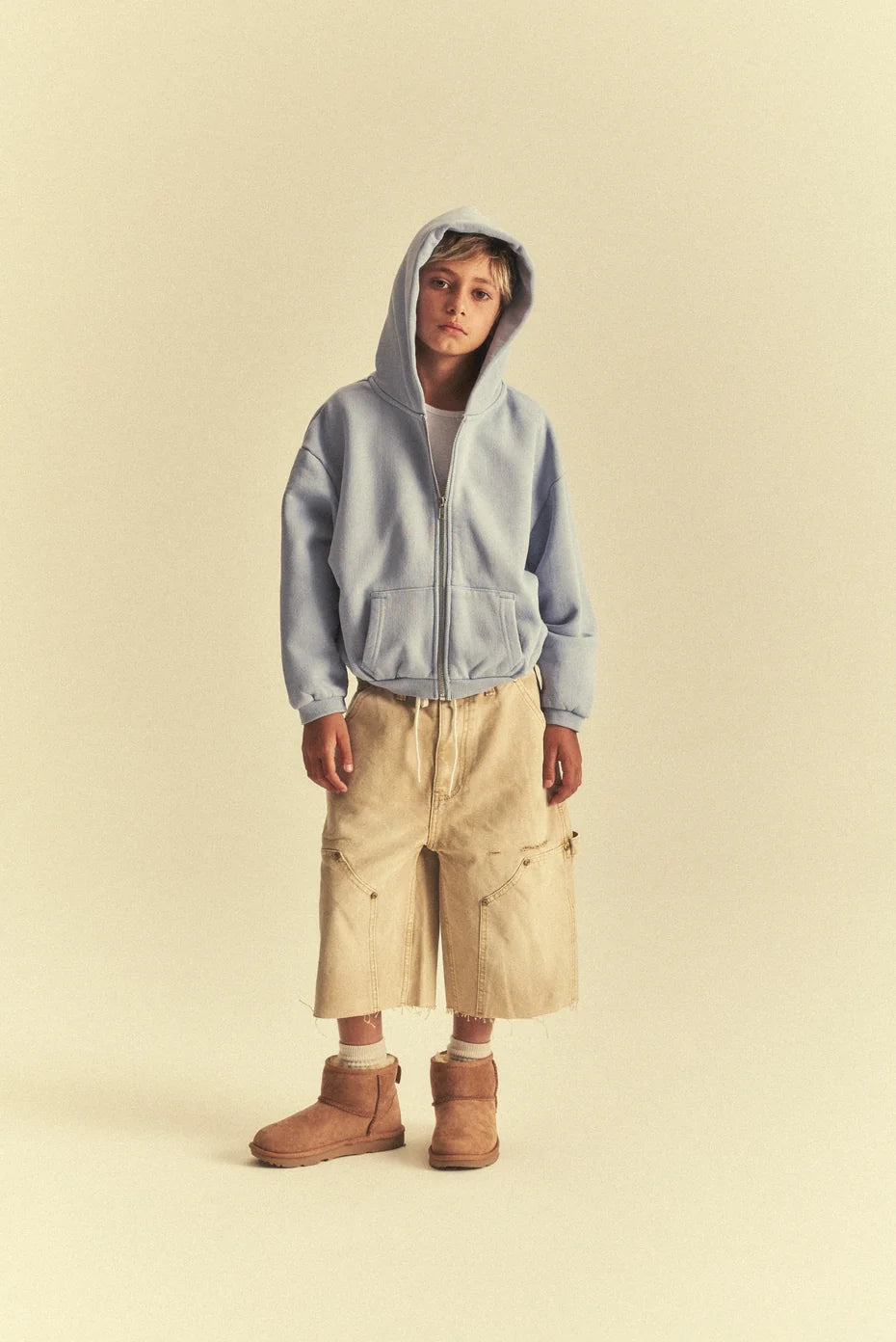 Kids Core Zip Hoodie - Light Blue