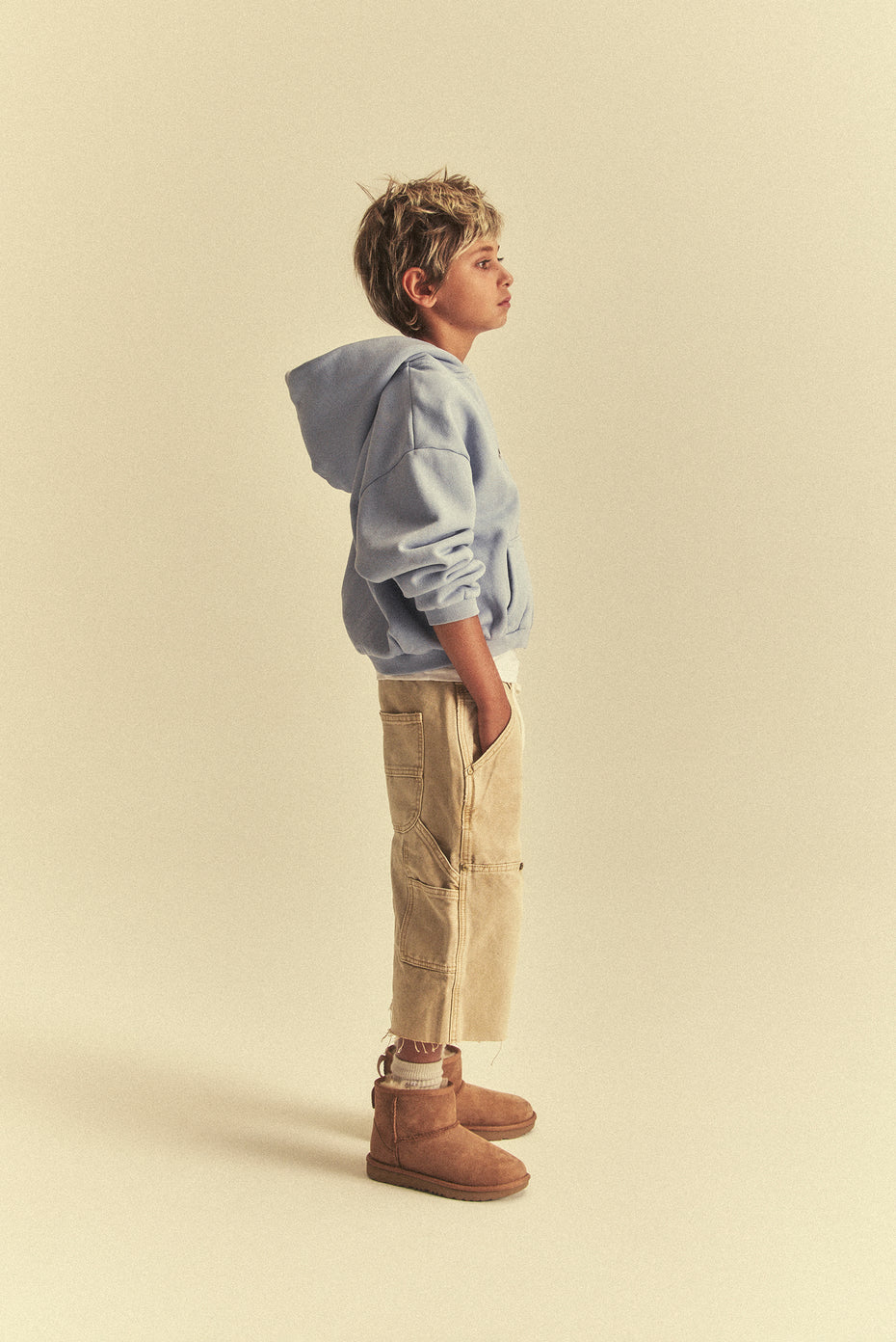 Kids Core Zip Hoodie - Light Blue