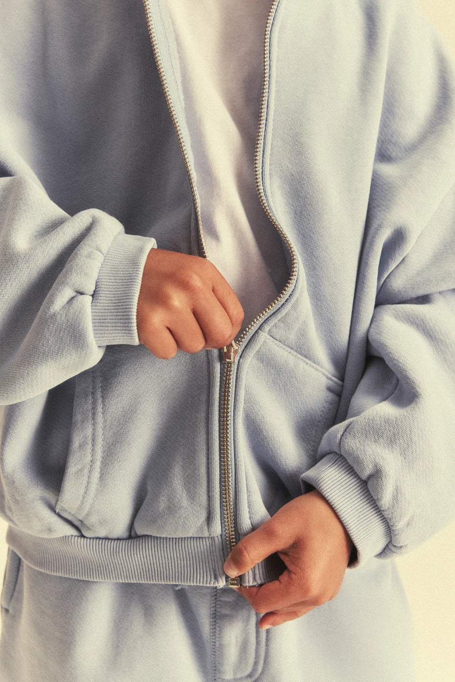 Kids Core Zip Hoodie - Light Blue