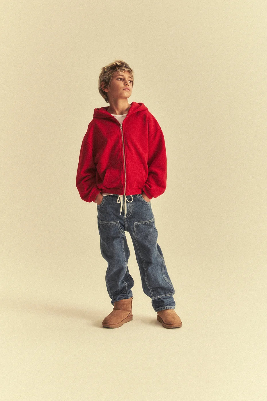 Kids Core Zip Hoodie - Red