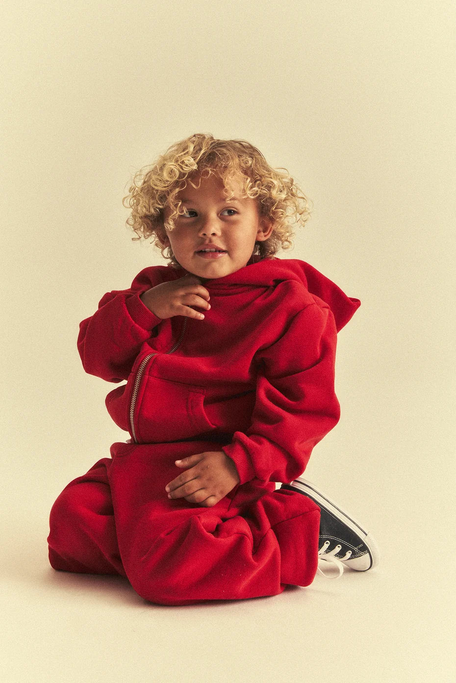 Kids Core Zip Hoodie - Red