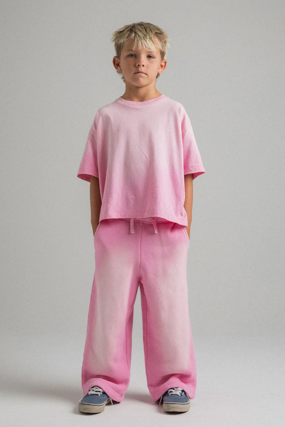 Kids Core Straight Leg Sweatpant - Sun Faded Pink