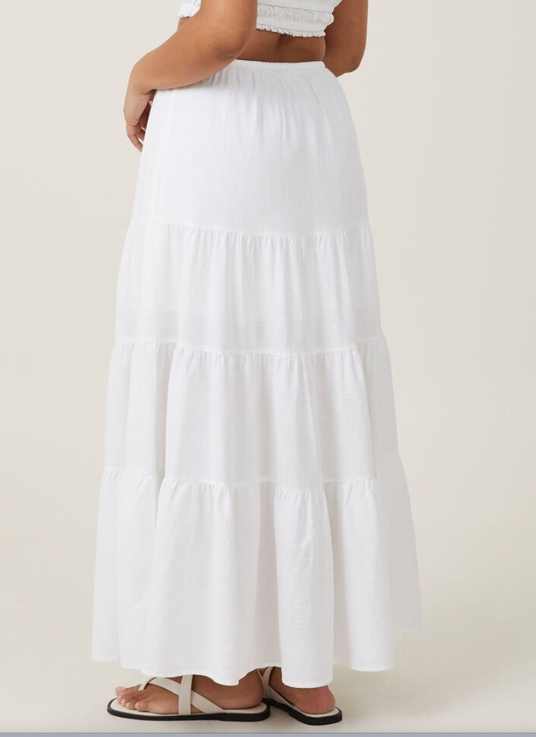 Cotton White Ruffle Skirt