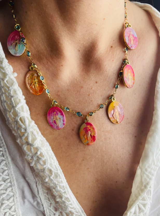 Tye Dye Guadalupe Necklace