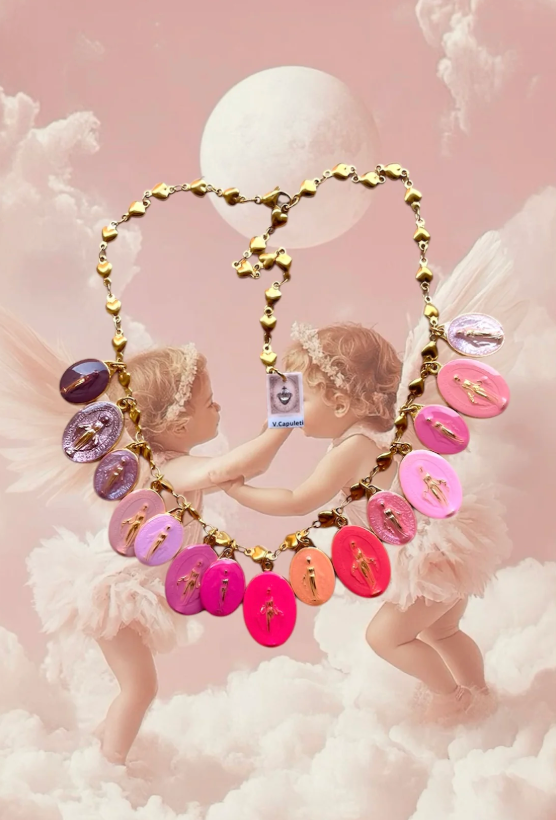 Pink Rainbow Guadalupe Necklace