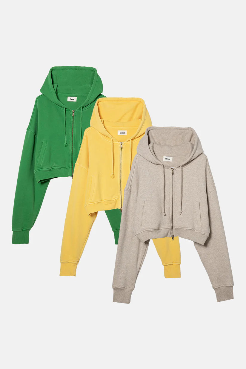 Babydoll Crop Zip Hoodie - Various Colors