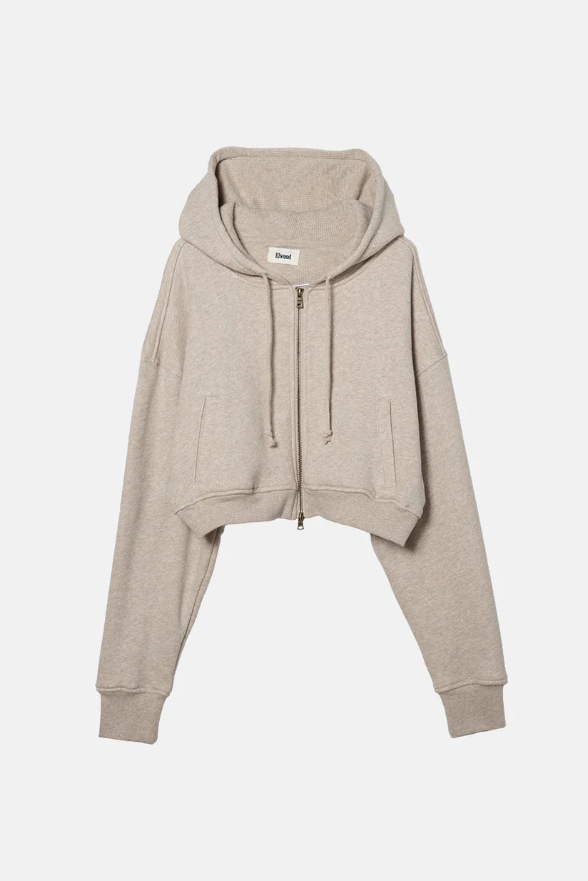 Babydoll Crop Zip Hoodie - Various Colors