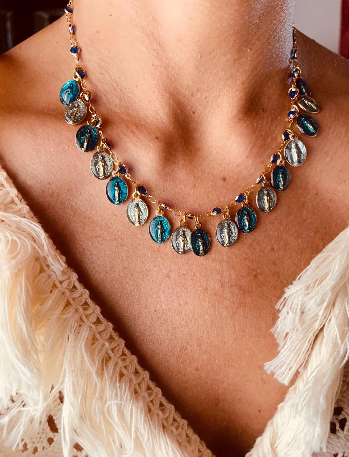 Mini Mary Blue Ocean Necklace