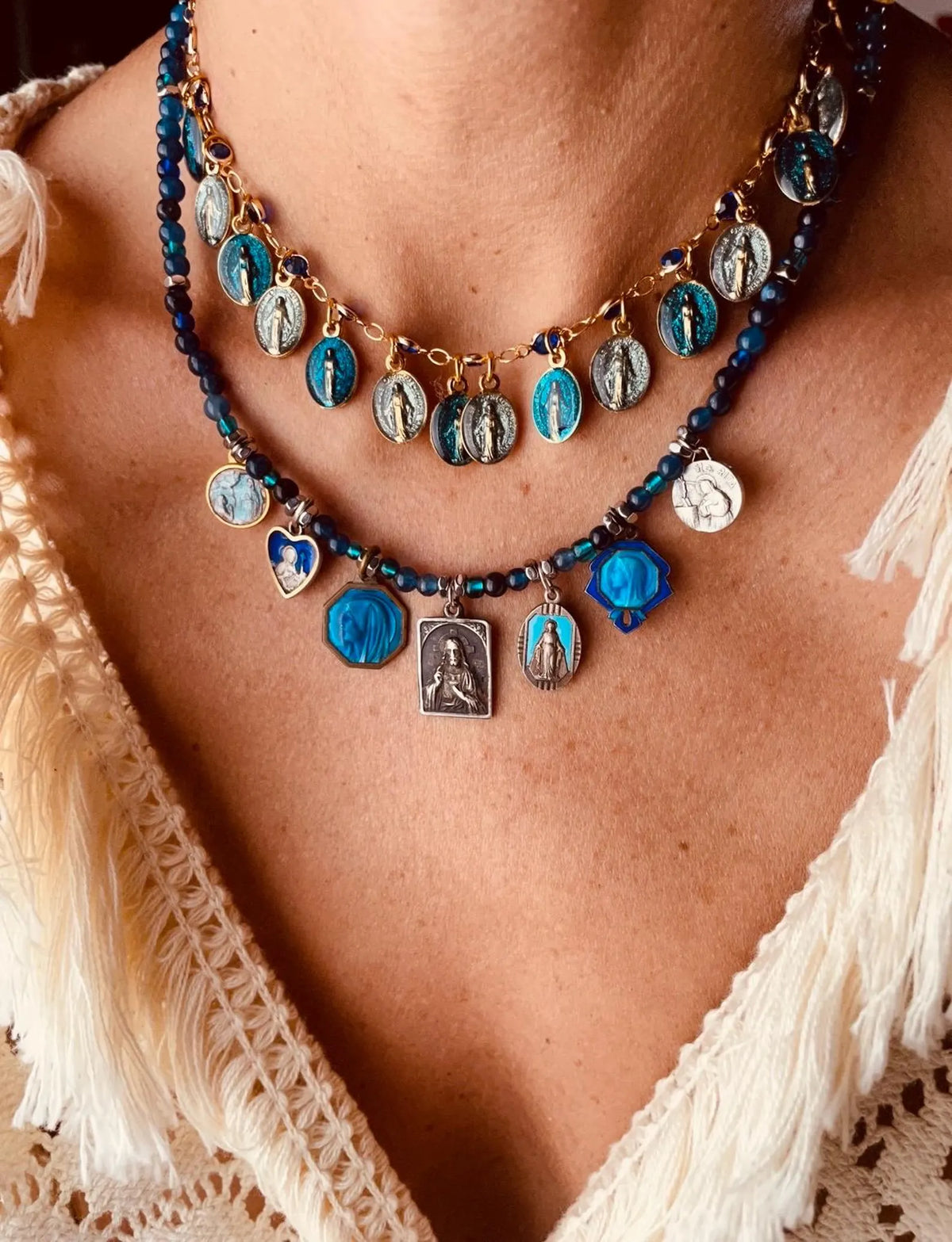 Mini Mary Blue Ocean Necklace