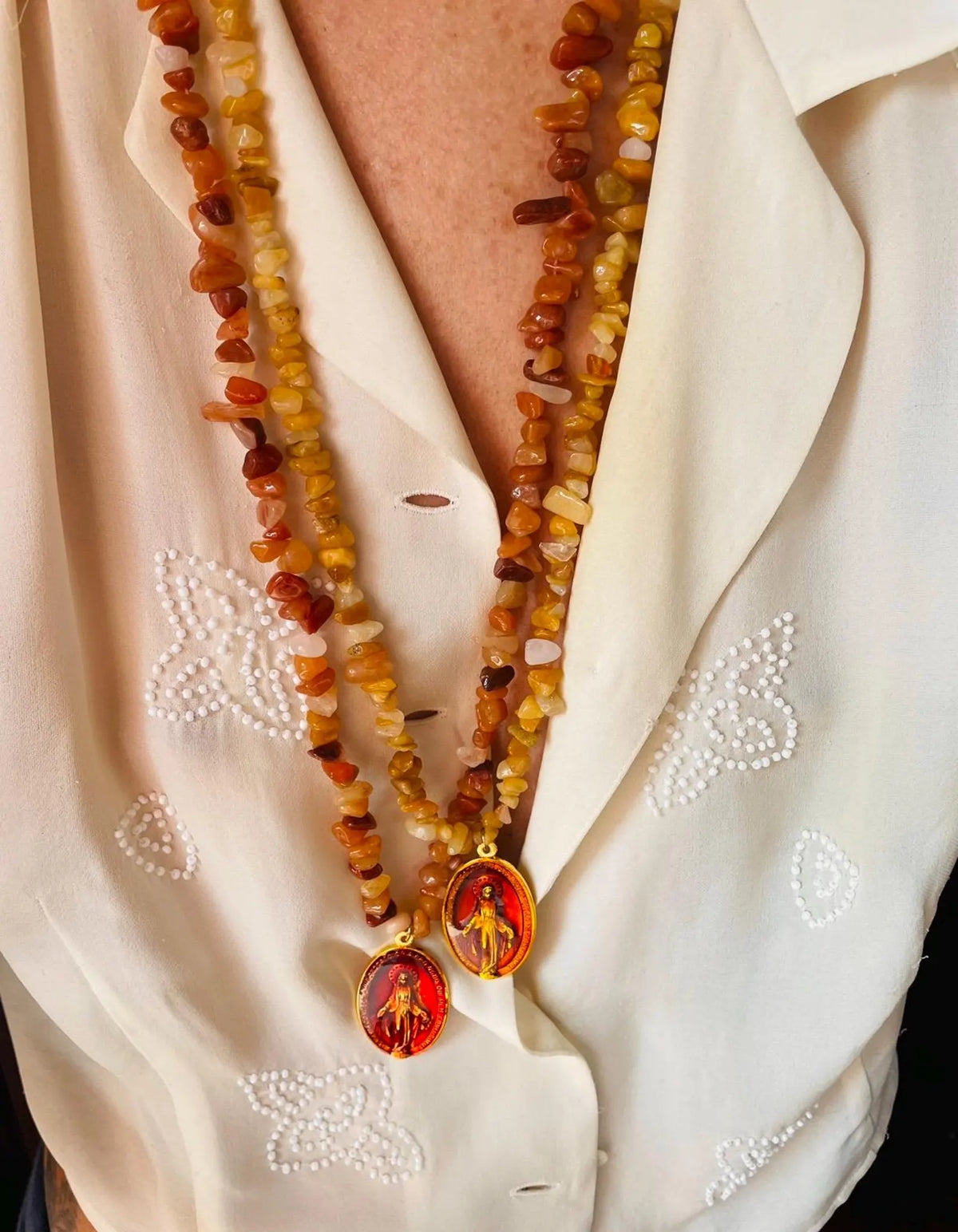 Carnelian Long Guadalupe Necklace