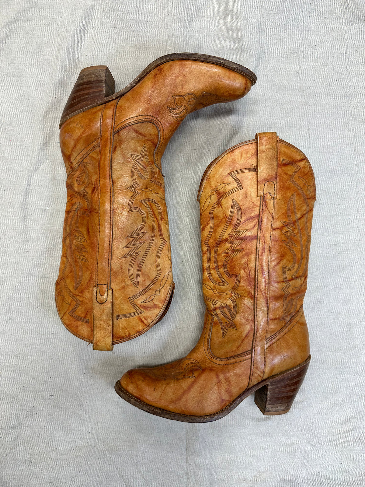 Tan Marbled Cowboy Boots
