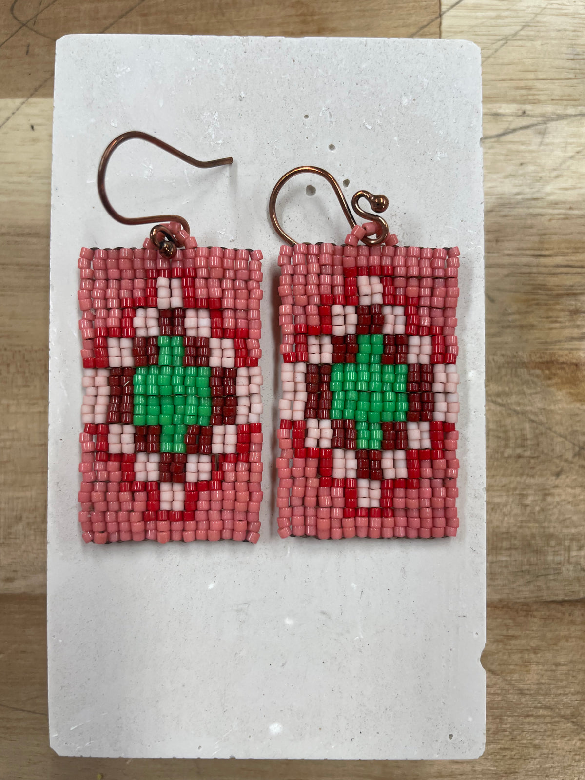 Square Stitch Mouse Blanket Earring